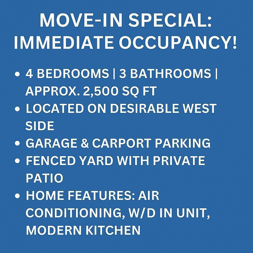 Westside Gem! 4 Beds, 3 Baths, Over 2,500 Sq Ft – Act Fast! property image